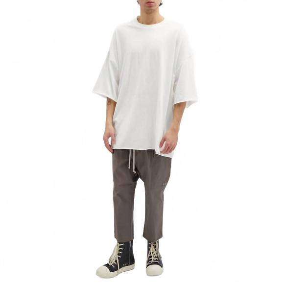 NEW RICK OWENS men's cargo cropped pants in dust